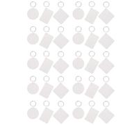 SUPVOX 30Pcs MDF Blank Key Rings White Heat Transfer Key Holders DIY Sublimation Craft Accessories for Keychain Making and Holiday Projects