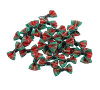 SUPVOX 30pcs Mini Bowknot Ornaments Small Tie Bows for Crafts Doll Accessories DIY Decoration Green Red Plaid Delicate Handmade Details for Party Wedding Shower Embellishments
