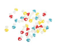 SUPVOX 30Pcs Miniature Resin Mushroom Figurines Realistic Small Toadstools in Red Yellow Blue DIY Micro Landscape Bonsai Decor for Fairy Garden Succulent Pots Indoor Outdoor Ornament