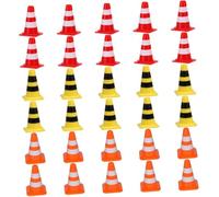 SUPVOX 30pcs Miniature Traffic Cones and Roadblock Signs for Soft Plastic Simulation Traffic Barricades for Educational Play and Realistic Scene Building