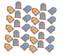SUPVOX 30pcs Miniature Wooden Dollhouse Windows for DIY Micro Landscape Sustainable Wood Material Precise Craftsmanship for Mini House Furniture Decor and Model Accessories