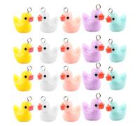 SUPVOX 30pcs Mixed Color Resin Duck Charms DIY Jewelry Making Pendants for Necklace Bracelet Earrings Cute Cartoon Accessories for Craft and