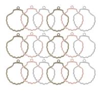 SUPVOX 30pcs Open Bezel Pendants Alloy Frames DIY Jewelry Making Supplies with Large Shell White K Rose Gold Antique Copper for Crafting Necklaces and Earrings