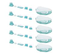 SUPVOX 30pcs Resin Ice Cubes Blue Faux Ice Chunks for Micro Landscape Decoration Model Scenery Fairy Garden Aquarium Beach Scene Pebbles Christmas Winter Display