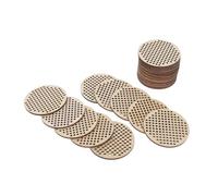 SUPVOX 30pcs Round Wooden Cross Stitch Craft Blanks for DIY Handmade Tags, Portable and Versatile Rustic Farmhouse Style Circles for Embroidery Beginners and Holiday Presents