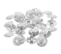 SUPVOX 30pcs Sewing Buttons Down Button Metal Silver Hollow-Out Design Fine Workmanship 23mm for DIY Clothing Shop Windbreakers T-Shirts