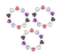 SUPVOX 30pcs Silver Heart Shaped Glass Rhinestone Buttons for Sewing, Crystal Rhinestone Gems Embellishments for DIY Clothes, Wedding Dress, Hair Accessories, and Shoes Decoration