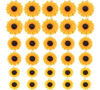 SUPVOX 30pcs Sunflower Resin Charms Set with Small, Medium Large Pendants for Handmade Jewelry Making, DIY Necklace, Earring and Keychain Accessories, Floral Craft Ornaments for Art
