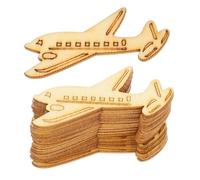 SUPVOX 30pcs Unfinished Wood Plane Cutouts Wooden Airplane Craft Shapes for DIY Painting and Decorating Natural Wood Aviation Ornaments for School Projects Party Crafts and Home
