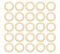 SUPVOX 30pcs Wear-Resistant Wood Rings Multi-Function Handmade Rings for DIY Crafts and Plant Hangers, Smooth Beige Synthetic Material Circles for Knitting Beginners and Enthusiasts