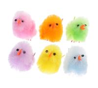 SUPVOX 32pcs Colorful Fluffy Plush Easter Chicks Water Resistant Fuzzy Decorations for Party Home Office Portable Small Simulated Chicks Ornaments