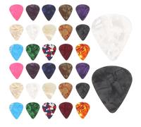 SUPVOX 32pcs Guitar Picks Set with 0.46mm Thin, 0.71mm Medium, 0.96mm Thick, and 1.2mm Extra Thick Plectrums for Electric, Acoustic, Bass Guitar and Ukulele Stringed Instrument