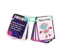 SUPVOX 34Pcs Space Planet Learning Flash Cards Cartoon Educational Cards for Interactive Outer Space Learning to Enhance Thinking Skills and Knowledge