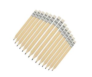 SUPVOX 35pcs Mini Short Log Wooden Pencils with Eraser, 10cm Small Writing and Drafting Pencils, Natural Wood Color Set for Golf, School, and Home Use