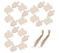 SUPVOX 36pcs Unfinished Wood Shapes Wood Ornaments for Nursery Beige Rustic Farmhouse Decor Long Term Use Portable Unique Doodle Design Hanging Ornaments on Holiday Trees Christmas DIY