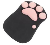SUPVOX 3d Cat Paw Silicone Mouse Pad with Wrist Support, Non-slip Office Desk Mat for Home and Gaming, Ergonomic Wrist Rest in Black and Pink
