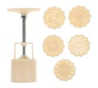 SUPVOX 3D Hand Pressure Mooncake Mold with 5 Stamps DIY Baking Tool for Making Mooncakes Cake Fondant Pumpkin Cakes and Soap Kitchen Dessert Press