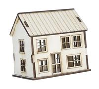 SUPVOX 3d Wood Puzzle House Model Miniature Cabin Kit for Adults, Rustic Villa Assembly Diorama for Christmas Village Decoration, Tabletop Ornament Craft,