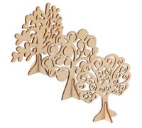 SUPVOX 3pcs 8cm Tree Shaped Wood Slices DIY Painting Blank Wooden Cutouts for Crafts, ’ Creative Woodcraft Materials for Seasonal Decorations and Handmade Tags