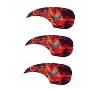 SUPVOX 3pcs Acoustic Guitar Pickguard Comma Shape Red Self-adhesive Guard Guitar Pick Guard Accessories