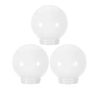 SUPVOX 3pcs Acrylic Milk White Globe Lampshade 150mm Diameter, Outdoor Round Lamp Shade Cover Replacement for Wall Post Lights with 75mm Opening, Suitable for 80mm Base Interior