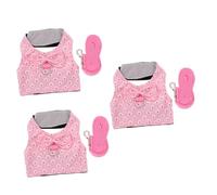 SUPVOX 3pcs Adjustable Rabbit Bunny Harness Vest Breathable Outdoor Vest Harness with Bow for Pet Walking