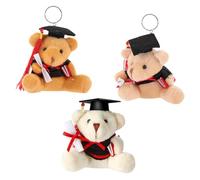 SUPVOX 3pcs Adorable Bear Soft Fluffy Doll Collection Unique Stuffed Graduation Bear for Home Decor present