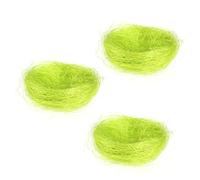 SUPVOX 3pcs Artificial Easter Bird Nests in Candy Green, Handmade Mini Egg Nests for Easter Decor, Birdcage Accessories Suitable for Egg Hunts and Spring Decorations