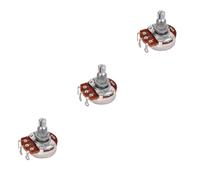 SUPVOX 3pcs Audio Potentiometer for Electric Bass Guitar Knurled Split Shaft Volume Control Full Replacement Pot Coarse Knurled for Easy Knob Fit Ohm Linear Taper Potentiometer