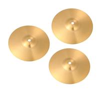 SUPVOX 3pcs Brass Hi Hat Cymbal for Drum Set Durable Traditional Finish Crash Ride Cymbals for Beginners and Professional Percussion Players