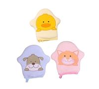 SUPVOX 3pcs Cartoon Bath Gloves Soft Skin Friendly Bath Sponges for Gentle Bathing Durable Comfortable Easy Storage with Hanging