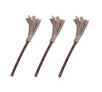 SUPVOX 3pcs Cat Interactive Teaser Toys with Natural Hemp Tassels 17cm Wooden Catnip Sticks for Indoor Exercise and Teeth Cleaning Suitable for Kittens and Adult Cats