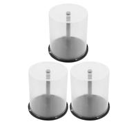 SUPVOX 3pcs CD Storage Buckets for 100 Discs Plastic Disc Storage Containers with Black Spindle Vinyl Record Organizer and Dvd Holder and Home Use