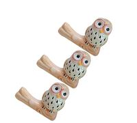SUPVOX 3pcs Ceramic Owl Chopsticks Rest Holder Set 5.5x2.5x4.5cm Japanese Style Chopstick Pillow Rack for Home Kitchen Dining Tableware