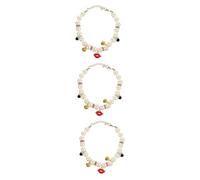SUPVOX 3pcs Chain Pet Collar for Dogs and Cats Elegant Handmade Neck Decor for Pets As Jewelry and Accessories