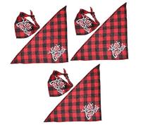 SUPVOX 3pcs Christmas Bib Puppy Bandana Collar Pet Scarf Triangle Bibs Puppy Christmas Bandana Christmas Plaid Bandana Dog Kerchiefs Red Pet Scarf Cat Bib Triangle Scarf Cotton Polyester