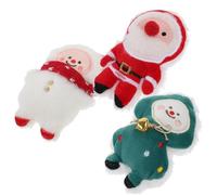 SUPVOX 3pcs Christmas Catnip Set Plush Interactive Cat for Indoor Cats Includes Snowman Christmas Tree and Santa Durable Teething Playthings for Kittens