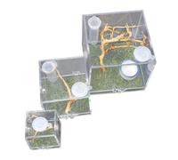 SUPVOX 3pcs Clear Acrylic Jumping Spider Enclosure Boxes with Vent Lightweight Durable Insect Breeding Habitat for Small Reptiles Crickets Praying Mantises and More