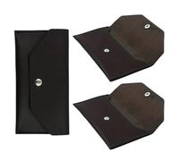 SUPVOX 3pcs Coin Purse Wallet for Women Reusable Money Bag Pouch in Black Pu Leather Snap Button for Daily Use and Cash Management