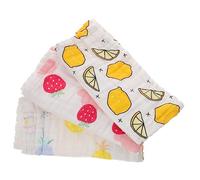 SUPVOX 3pcs Cotton Towels Soft Burping Washcloths for Multi Purpose Saliva Sweat Towels Cute Pineapple Lemon Strawberry Patterns