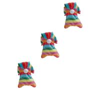 SUPVOX 3pcs Cozy Dog Winter Warmth Small Dog Puppy Cold Coat Fashion Stripes Party Outfit (size S)