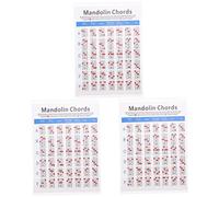 SUPVOX 3pcs Creative Coated Paper Mandolin Chord Diagram Chart for Beginners Fretboard Training Resource Lightweight and Portable Practice Tool