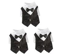 SUPVOX 3pcs Creative Dog Pet Suit Dress for Wedding Parties Elegant Black Outfit for Cats and Dogs Comfortable Fit Easy to Clean for Special Occasions