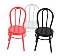 SUPVOX 3pcs Creative Miniature Iron Chairs Dollhouse Furniture Portable Fairy Garden Decor Unique Metal Doll Ornaments Photography Props for Tiny Dollhouse Accessories