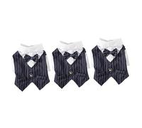 SUPVOX 3pcs Creative Pet Suit Dress for Dogs and Cats Spring Coat Elegant Gentleman Pattern for Weddings Birthdays and Photo Sessions
