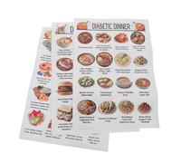 SUPVOX 3pcs Diabetic Meal Plan Chart Poster Set, Daily Low Sugar Food Guide with Grocery List, Diabetes Meal Planner for Healthy Eating and Pre-Diabetes Management, 21x30cm Each