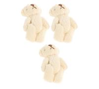 SUPVOX 3pcs DIY Mini Bear Plush Crafts Beige Bear Ornaments with Pp Cotton Material for Sewing on Scarves and Caps, for Craft Projects and DIY Accessories