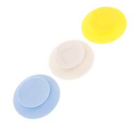 SUPVOX 3pcs Double Sided Silicone Suction Pads for Bowls Non Slip Large Area Plate Sucker Pads Slip Tableware Fixing Mats in Yellow Blue and White