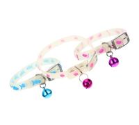 SUPVOX 3pcs Fluorescent Dog Collar Bell Small Puppy Collar Night Safety Neck Strap for Cats and Dogs Fishbone Human and Paw Design Random Colors for Night Walking