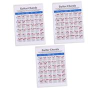 SUPVOX 3pcs Guitar Chord Spectrum Paper Chord Trainning Guide for Students Teacher Use S Electric Guitar Practice Chart Note Decals for Beginners